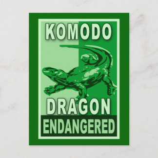 Postal Camisas de arte pop de Komodo Dragon en peligro de