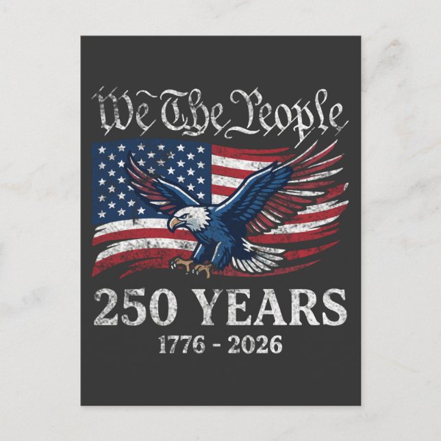 Postal Camiseta 250 Años Nosotros El Pueblo Bandera Ameri (Anverso)