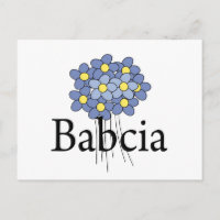 Camiseta Babcia de la flor azul bonito