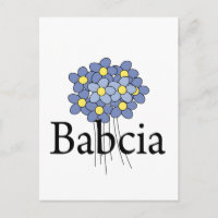 Camiseta Babcia de la flor azul bonito