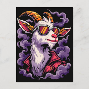 Postal Camiseta de Cabra Genial con Gafas de Sol – Animal