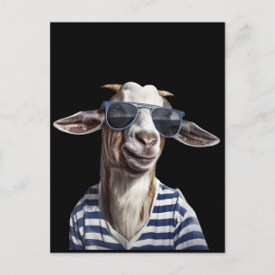 Postal Camiseta de Cabra Genial con Gafas de Sol – Animal