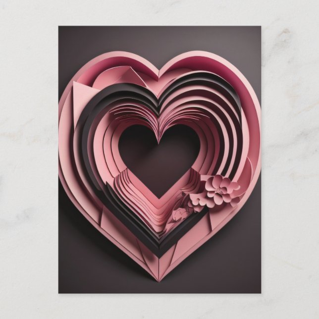 Postal Camiseta de diseño de arte de papel 3D (Anverso)