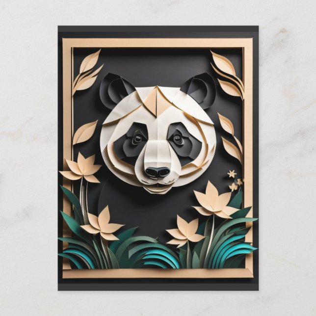 Postal Camiseta de diseño delfines de papel 3D (Anverso)