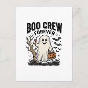 Postal Camiseta de Halloween Fantasma Vintage Boo Crew Fo