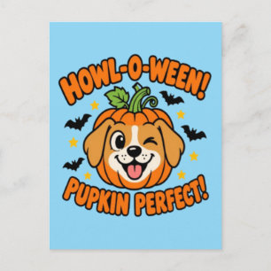 Postal Camiseta de Halloween para perro lindo Howl O Ween