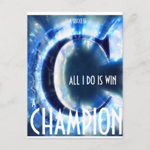 Postal Camiseta de impresión completa de un CAMPEÓN