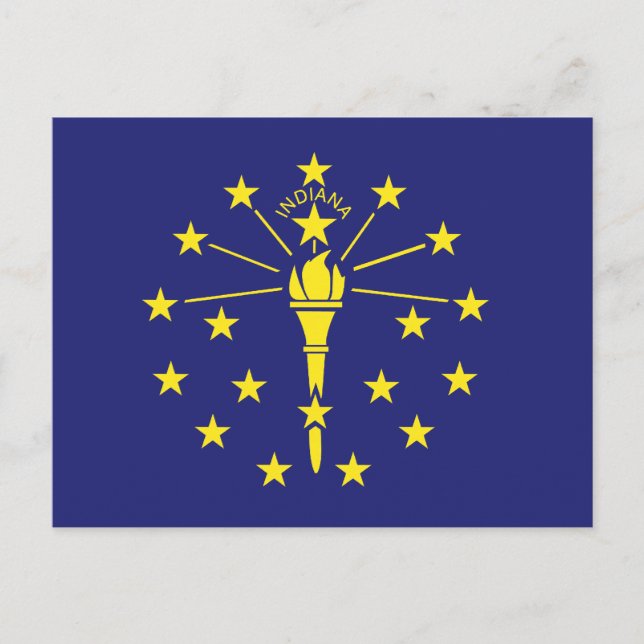 Postal Camiseta de la BANDERA ESTATAL INDIANA (Anverso)