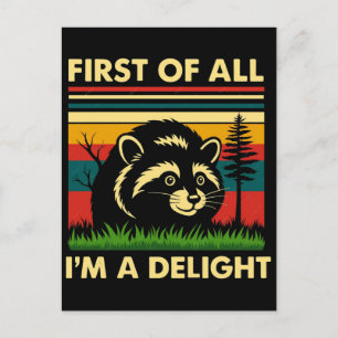 Postal Camiseta De Mapache Delicia Ante Todo