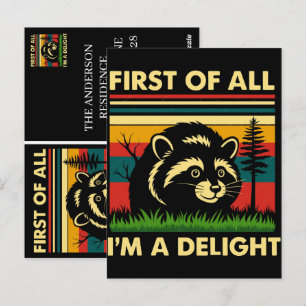 Postal Camiseta De Mapache Delight Primero De Todo