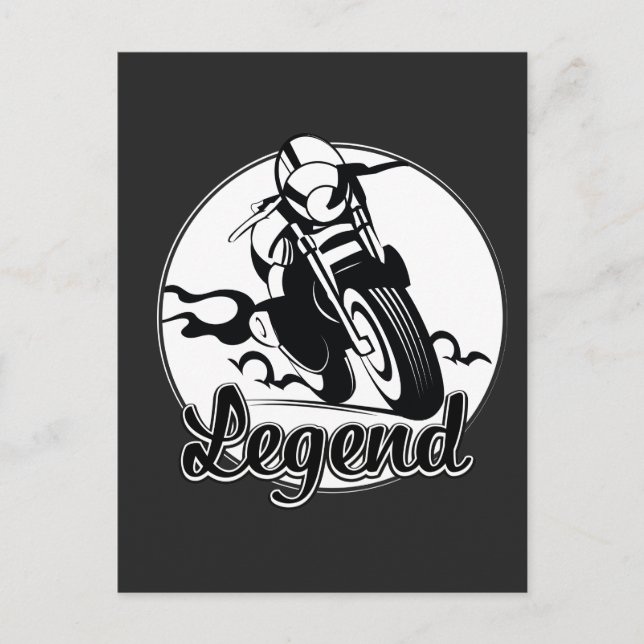 Postal Camiseta de motocicleta Legend (Anverso)