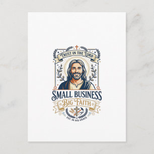 Postal Camiseta de propietario de pequeño negocio de Jesu