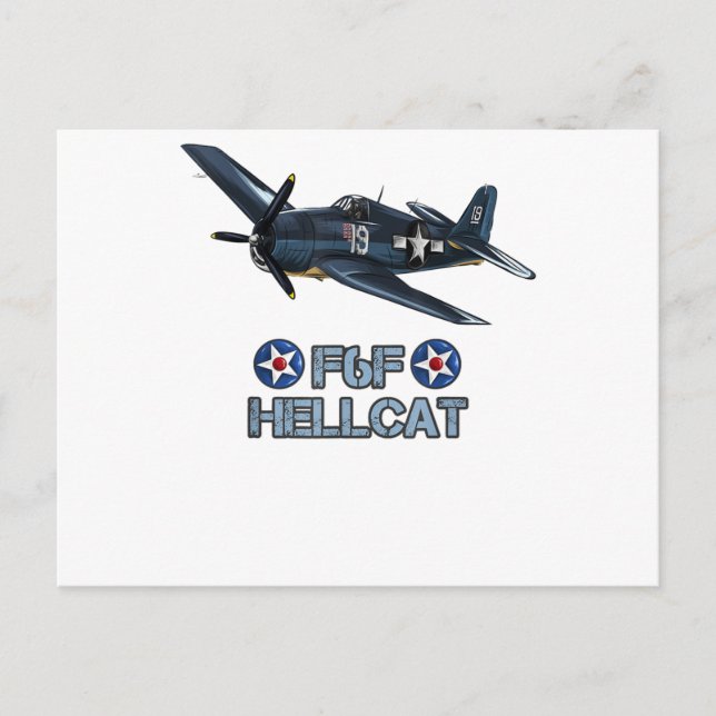Postal Camiseta del avión de combate Hellcat F6F de la Se (Anverso)