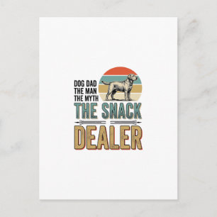 Postal Camiseta del comerciante de snacks para papá perro