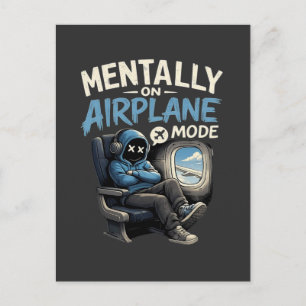 Postal Camiseta Divertida de Chico de Anime Mentalmente e