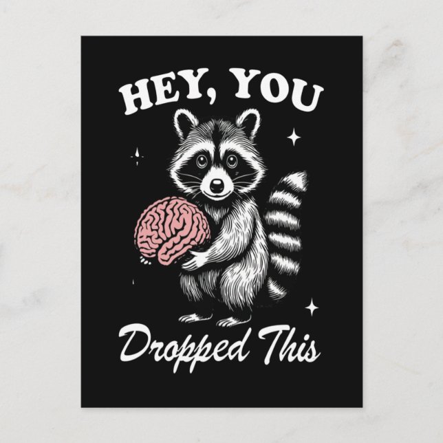 Postal Camiseta Divertida de Mapache para Regalo de Amant (Anverso)