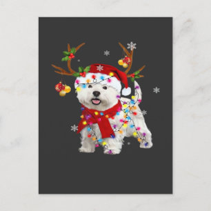 Postal Camiseta divertida de Navidad de Westie Reno Ceno