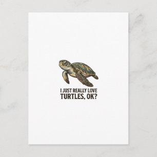 Postal Camiseta divertida de tortuga amante de tortugas v
