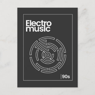 Postal Camiseta Electro Maze 90s Techno