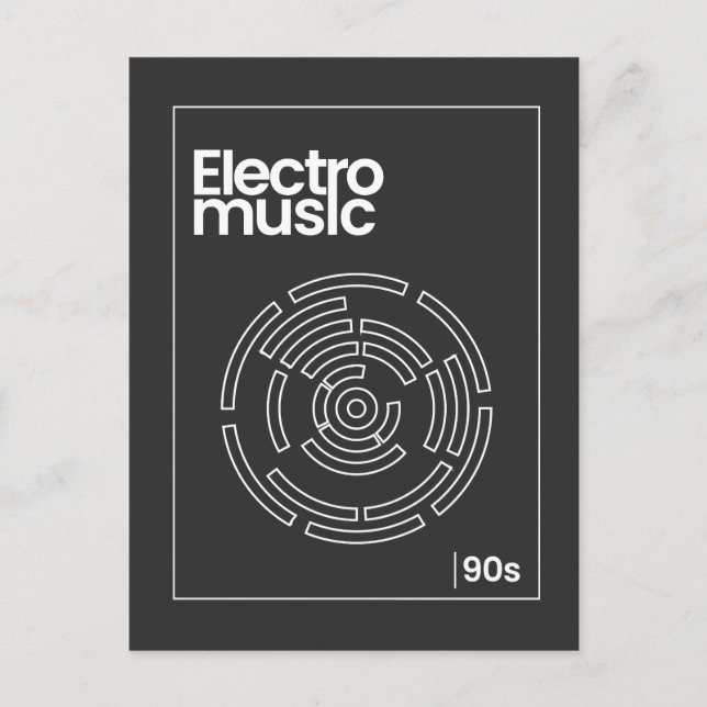 Postal Camiseta Electro Maze 90s Techno (Anverso)