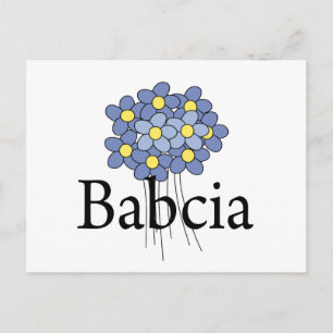 Postal Camiseta Flor Azul Bonita Babcia