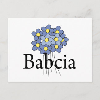 Postal Camiseta Flor Azul Bonita Babcia