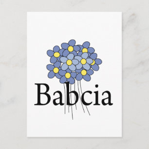 Postal Camiseta Flor Azul Bonita Babcia