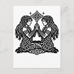 Postal Camiseta Gemini — Zodiac Gemelos de Tinta Embrujad