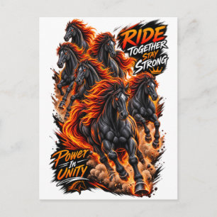 Postal Camiseta gráfica de caballo fiero - Poder en la Un