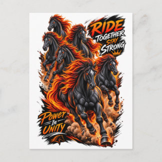 Postal Camiseta gráfica de caballo fiero - Poder en la Un