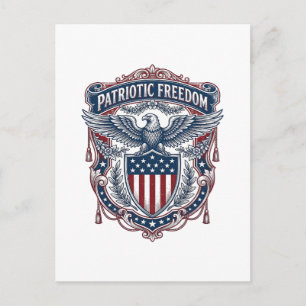 Postal Camiseta gráfica vectorial de estilo de bandera de