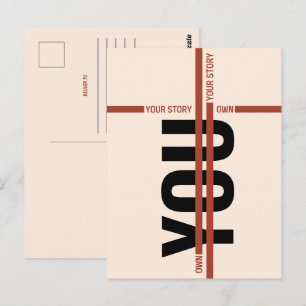 Postal Camiseta Own Your Story – Cita Motivacional Negrit