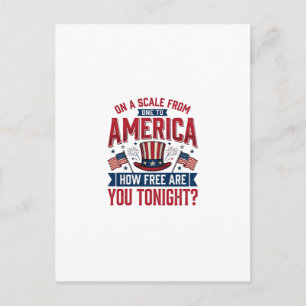 Postal Camiseta Patriótica América Qué Tan Libre Eres Est