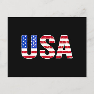 Postal Camiseta Patriótica Bandera Estadounidense Hombres