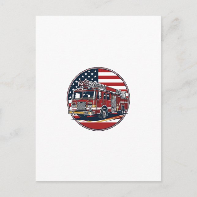 Postal Camiseta Vectorial de Círculo de Bandera Americana (Anverso)