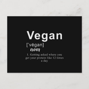 Postal Camiseta vegana divertida - Definición vegana