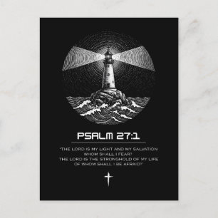 Postal Camiseta Versículo Bíblico Salmo 27:1   Cristiano