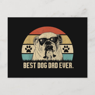 Postal Camiseta Vintage Mejor Papá Bulldog Inglés de Todo