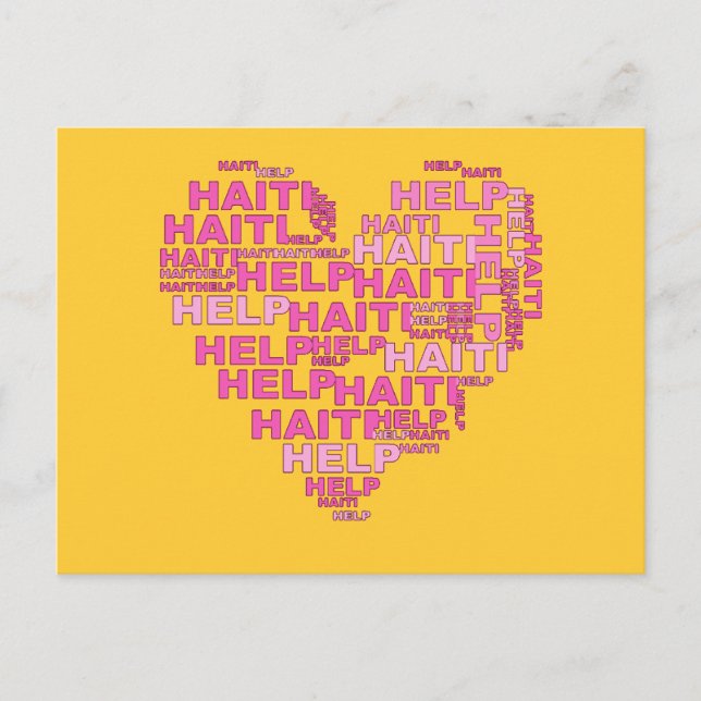 Postal Camiseta y ropa de Haití de ayuda (Anverso)