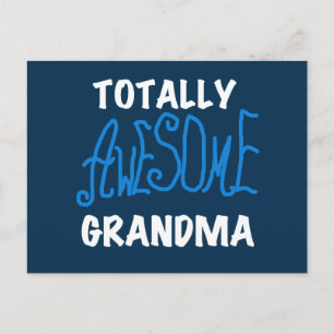Postal Camisetas azules y regalos de la abuela totalmente