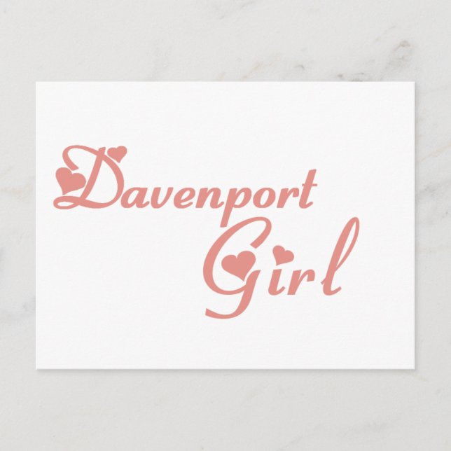 Postal Camisetas Chica de Davenport (Anverso)