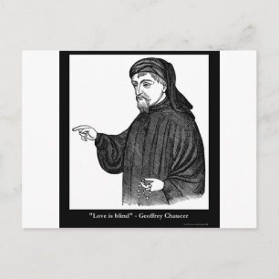 Postal Camisetas con citas de Chaucer Love Is Blind Regal