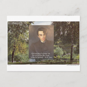 Postal Camisetas con la cita de WB Yeats "Golpea el hierr