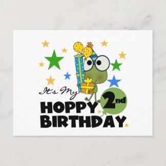 Postal Camisetas de 2º cumpleaños y regalos de Rana de am