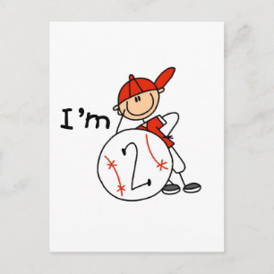 Postal Camisetas de béisbol para niños de 2 años y regalo