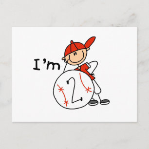 Postal Camisetas de béisbol para niños de 2 años y regalo