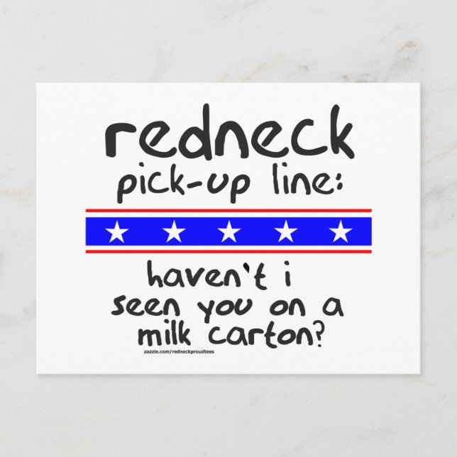 POSTAL CAMISETAS DE CARTÓN DE LECHE DE LECHE DE REDNECK (Anverso)