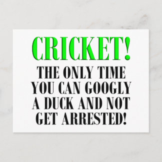 Postal ¡Camisetas de CRICKET, camisetas y regalos!
