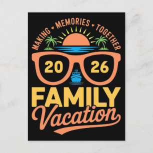 Postal camisetas de crucero de vacaciones familiares 2026