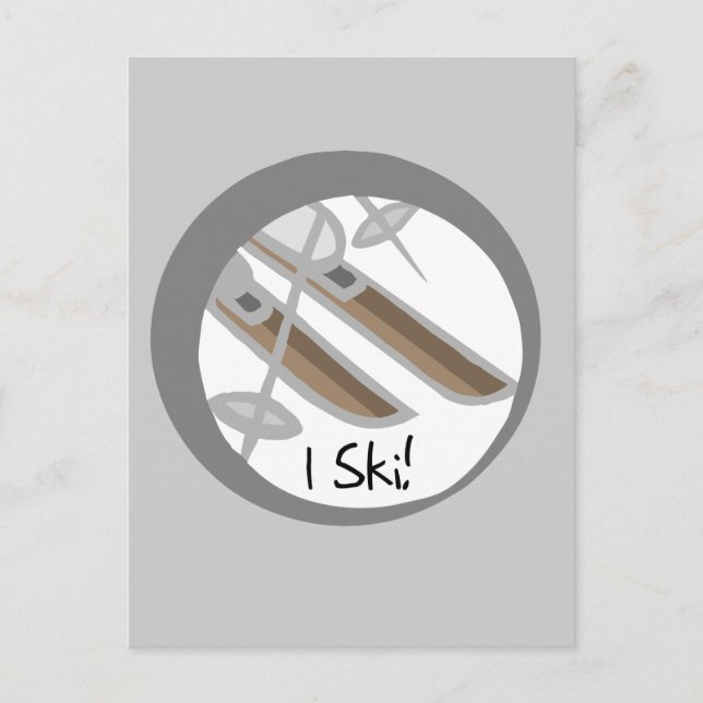 Postal Camisetas de esquí y regalos (Anverso)